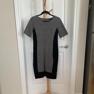 J.Crew Work Dress, Size 2, Grey with Black Panels